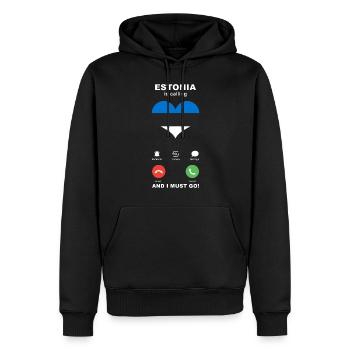 Estland is calling Estland Herz Souvenir - Männer Premium Bio Hoodie - Schwarz - Vorne - Nico (187cm)