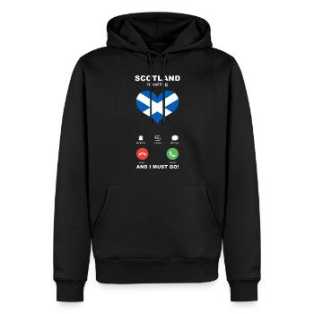 L’Écosse appelle Scotland Heart Souvenir - Sweat à capuche Premium bio Homme - noir - Devant - Nico (187cm)