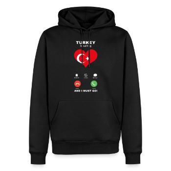 La Turquie appelle Turkey Heart Souvenir - Sweat à capuche Premium bio Homme - noir - Devant - Nico (187cm)