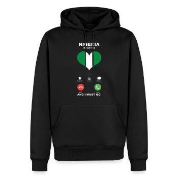 Le Nigeria appelle Nigeria Heart Souvenir - Sweat à capuche Premium bio Homme - noir - Devant - Nico (187cm)
