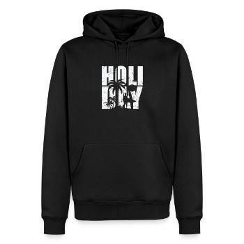 Vacances Vacances Loisirs Vacances Voyage - Sweat à capuche Premium bio Homme - noir - Devant - Nico (187cm)