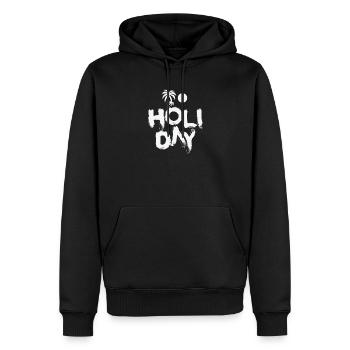 Vacances Vacances Loisirs Voyage en famille - Sweat à capuche Premium bio Homme - noir - Devant - Nico (187cm)