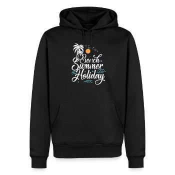 Plage Vacances d’été Vacances Loisirs - Sweat à capuche Premium bio Homme - noir - Devant - Nico (187cm)