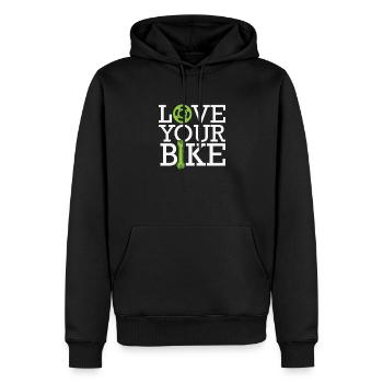 Love Your Bike Two-Wheeler Mechanic Bicycle - Men’s Premium Organic Hoodie - black - Front - Nico (187cm)