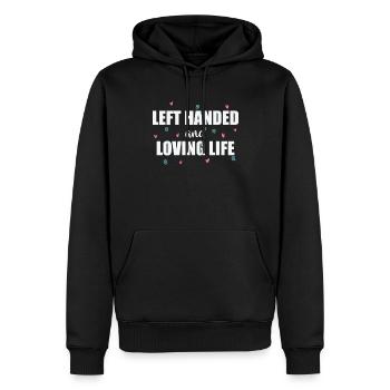 Left Handed and Loving Life Linkshänder - Männer Premium Bio Hoodie - Schwarz - Vorne - Nico (187cm)