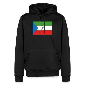 Drapeau équatorial officiel Guinée Guinéen - Sweat à capuche Premium bio Homme - noir - Devant - Nico (187cm)