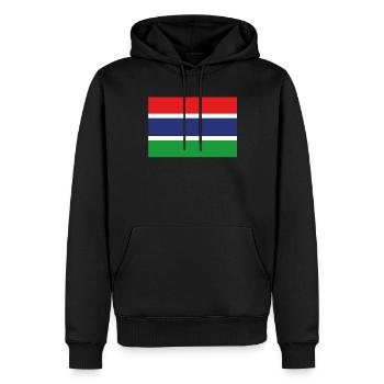 Drapeau officiel de la Gambie Pays géorgien gambien - Sweat à capuche Premium bio Homme - noir - Devant - Nico (187cm)