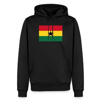 Offizielle ghanaische Flagge Ghanaian Country Pride - Männer Premium Bio Hoodie - Schwarz - Vorne - Nico (187cm)