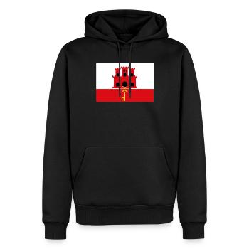 Drapeau officiel gibraltar Gibraltarian Country Pride - Sweat à capuche Premium bio Homme - noir - Devant - Nico (187cm)