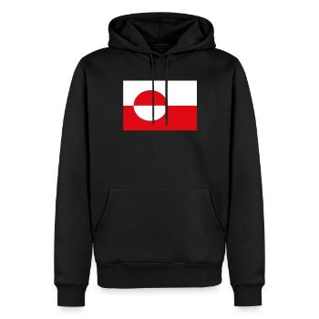 Drapeau officiel du Groenland Greenlanders Country Pride - Sweat à capuche Premium bio Homme - noir - Devant - Nico (187cm)