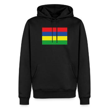 Drapeau officiel de l’île Maurice Mauritian Country Pride - Sweat à capuche Premium bio Homme - noir - Devant - Nico (187cm)