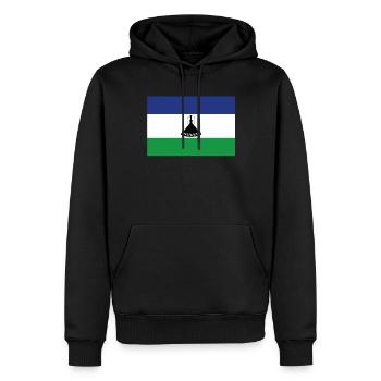 Offizielle Lesotho Flagge Liberian Country Pride - Männer Premium Bio Hoodie - Schwarz - Vorne - Nico (187cm)