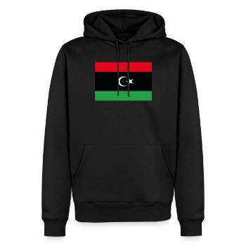 Drapeau officiel de la Libye Fierté du pays libyen - Sweat à capuche Premium bio Homme - noir - Devant - Nico (187cm)