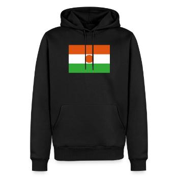 Drapeau officiel du Niger Niger Country Pride - Sweat à capuche Premium bio Homme - noir - Devant - Nico (187cm)
