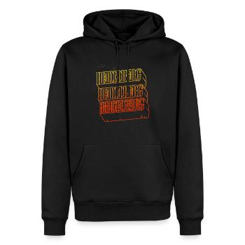 Heidelberg Deutschland Stadt Skyline Schrift - Männer Premium Bio Hoodie - Schwarz - Vorne - Nico (187cm)