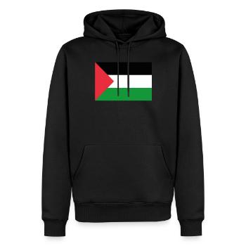 Drapeau officiel de la Palestine Fierté du pays palestinien - Sweat à capuche Premium bio Homme - noir - Devant - Nico (187cm)