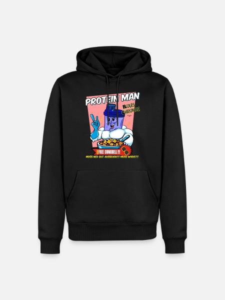 Protein-Man - Männer Premium Bio Hoodie - Schwarz