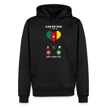 Le Cameroun appelle Cameroun Heart Souvenir - Sweat à capuche Premium bio Homme - noir - Devant - Nico (187cm)