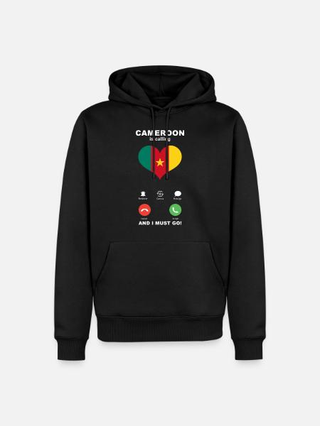 Le Cameroun appelle Cameroun Heart Souvenir - Sweat à capuche Premium bio Homme - noir