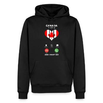 Le Canada appelle Canada Heart Souvenir - Sweat à capuche Premium bio Homme - noir - Devant - Nico (187cm)