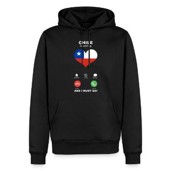 Chile is calling Chile Herz Souvenir - Männer Premium Bio Hoodie - Schwarz - Vorne - Nico (187cm)