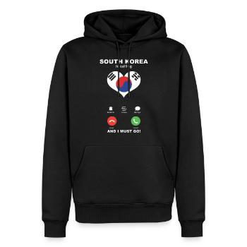 South Korea is calling South Korea Heart Souvenir - Men’s Premium Organic Hoodie - black - Front - Nico (187cm)