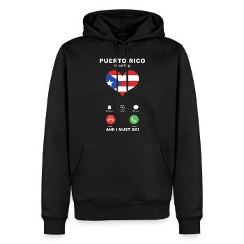 Porto Rico appelle Puerto Rico Heart Souvenir - Sweat à capuche Premium bio Homme - noir - Devant - Nico (187cm)