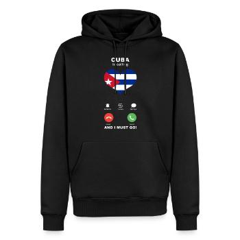 Cuba appelle Cuba Heart Souvenir - Sweat à capuche Premium bio Homme - noir - Devant - Nico (187cm)