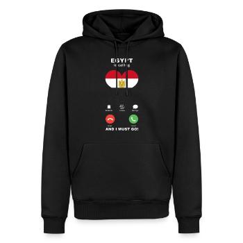 L’Égypte appelle l’Égypte Heart Souvenir - Sweat à capuche Premium bio Homme - noir - Devant - Nico (187cm)
