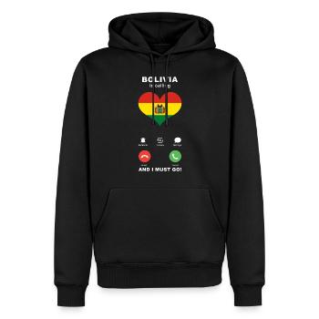 La Bolivie appelle Bolivia Heart Souvenir - Sweat à capuche Premium bio Homme - noir - Devant - Nico (187cm)