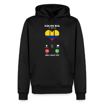 La Colombie appelle Colombia Heart Souvenir - Sweat à capuche Premium bio Homme - noir - Devant - Nico (187cm)