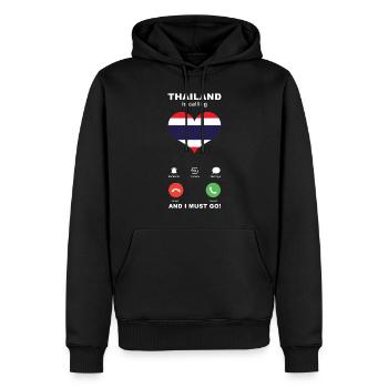 La Thaïlande appelle Thailand Heart Souvenir - Sweat à capuche Premium bio Homme - noir - Devant - Nico (187cm)