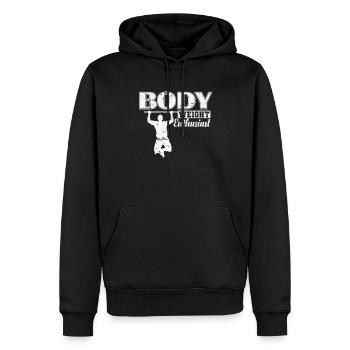 Body Weight Enthusiast Fitness Workout - Männer Premium Bio Hoodie - Schwarz - Vorne - Nico (187cm)