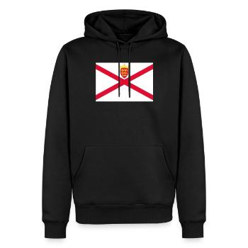 Drapeau officiel de Jersey Jerseian Country Pride - Sweat à capuche Premium bio Homme - noir - Devant - Nico (187cm)