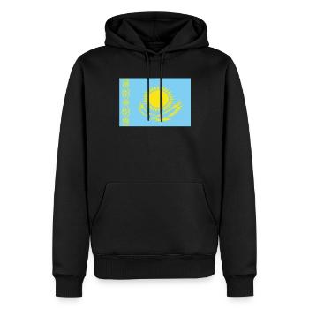 Offizielle kasachische Flagge Kazakh Country Pride - Männer Premium Bio Hoodie - Schwarz - Vorne - Nico (187cm)