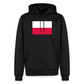 Drapeau officiel de la Pologne Fierté du pays polonais - Sweat à capuche Premium bio Homme - noir - Devant - Nico (187cm)