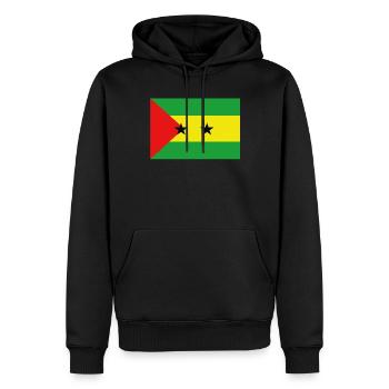 Officiel Sao Tomé Drapeau Portugais Country Pride - Sweat à capuche Premium bio Homme - noir - Devant - Nico (187cm)
