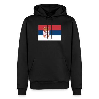 Drapeau officiel de la Serbie Serbe Serbe Country Pride - Sweat à capuche Premium bio Homme - noir - Devant - Nico (187cm)
