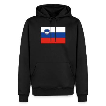 Drapeau officiel de la Slovénie Pays slovène - Sweat à capuche Premium bio Homme - noir - Devant - Nico (187cm)