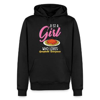 Spaghetti Bolognese - Männer Premium Bio Hoodie - Schwarz - Vorne - Nico (187cm)