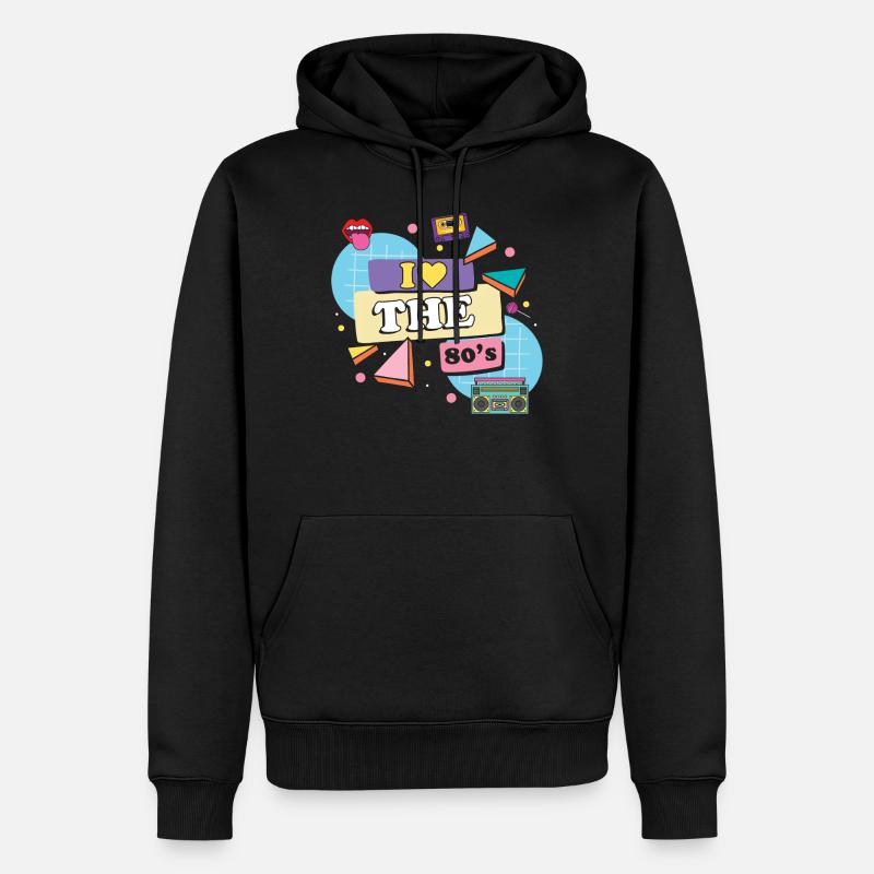 Rétro des années 80 - Sweat à capuche Premium bio Homme - noir