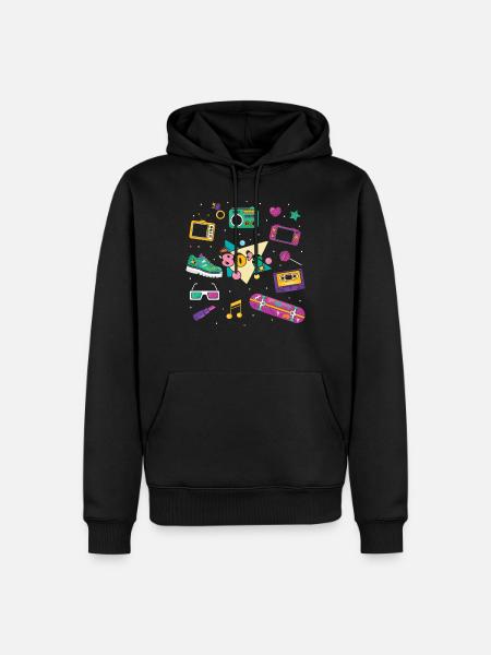 80s Retro - Men’s Premium Organic Hoodie - black
