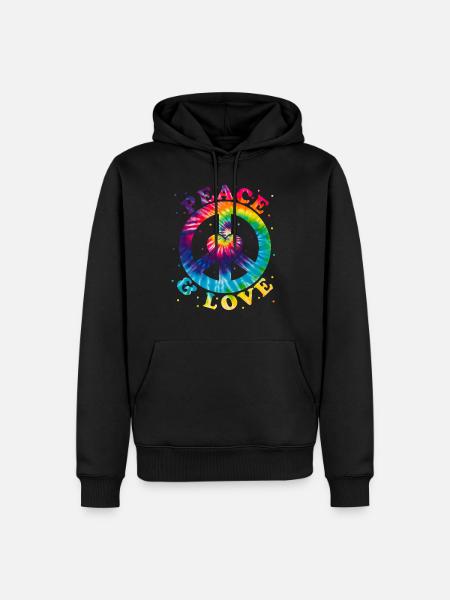 Peace Love Hippie - Men’s Premium Organic Hoodie - black
