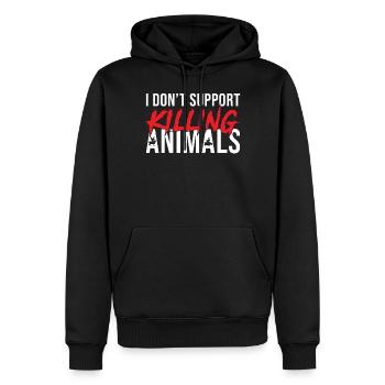Veganer Vegetarier Ich töte keine Tiere - Männer Premium Bio Hoodie - Schwarz - Vorne - Nico (187cm)