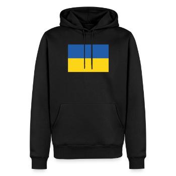 Drapeau officiel de l’Ukraine Fierté du pays ukrainien - Sweat à capuche Premium bio Homme - noir - Devant - Nico (187cm)
