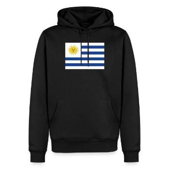 Offizielle Uruguay-Flagge Uruguayischer Landesstolz - Männer Premium Bio Hoodie - Schwarz - Vorne - Nico (187cm)