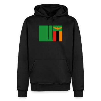 Drapeau officiel de la Zambie Zambian Country Pride - Sweat à capuche Premium bio Homme - noir - Devant - Nico (187cm)