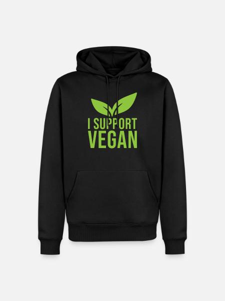 Vegan I support vegans - Men’s Premium Organic Hoodie - black