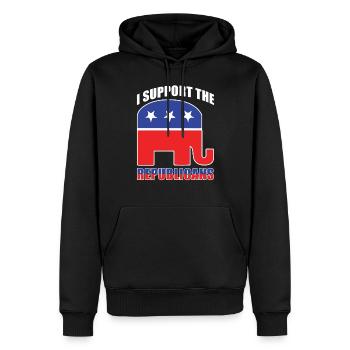 Soutien républicain des États-Unis - Sweat à capuche Premium bio Homme - noir - Devant - Nico (187cm)