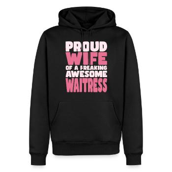 Stolze Ehefrau Eines Verdammt Guten Kellnerins - Männer Premium Bio Hoodie - Schwarz - Vorne - Nico (187cm)